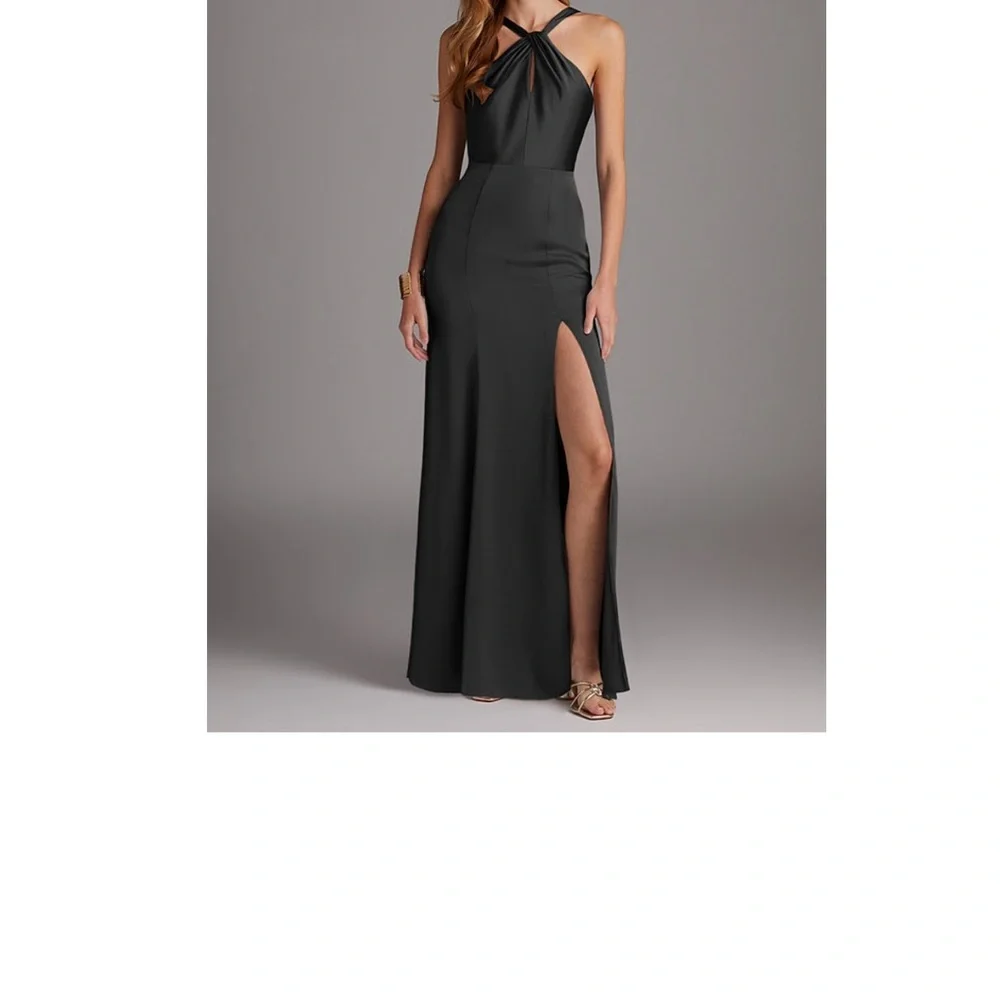 Azazie Black Elana Dress A2 - Picture 3 of 3